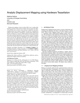 Analytic Displacement Mapping Using Hardware Tessellation