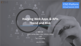Hacking Web Apps and Apis