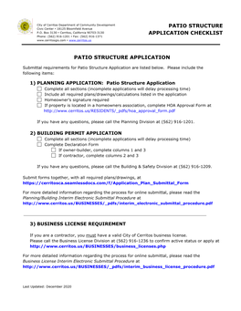 Patio Structure Application (PDF)