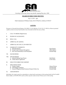 July 23, 2019 Board Packet