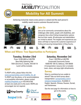 Mobility for All Summit