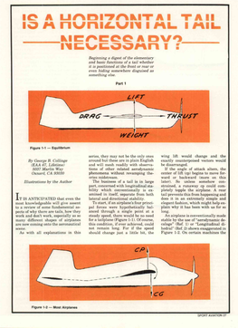 Is a Horizontal Tail Necessary?