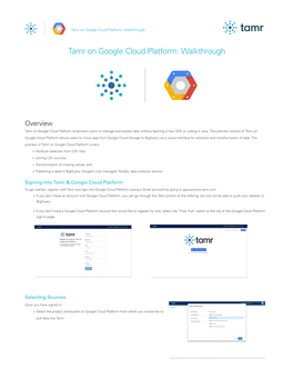 Tamr on Google Cloud Platform: Walkthrough