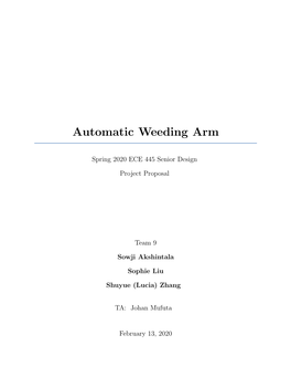 Automatic Weeding Arm