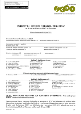 Accusé De Réception En Préfecture 021-252109368-20210616-SC20210616-006-DE Date De Télétransmission : 17/06/2021 Date De Réception Préfecture : 17/06/2021