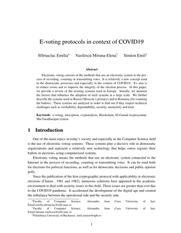 E-Voting Protocols in Context of COVID19