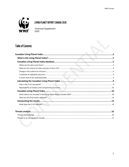 1 Canadian Living Planet Index