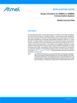 Range Calculation for 300Mhz to 1000Mhz Communication Systems