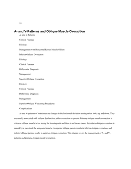 A- and V-Patterns and Oblique Muscle Overaction A- and V-Patterns