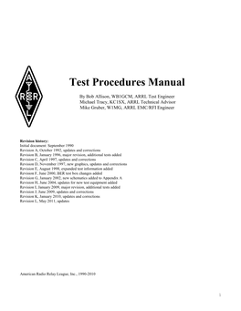 Test Procedures Manual