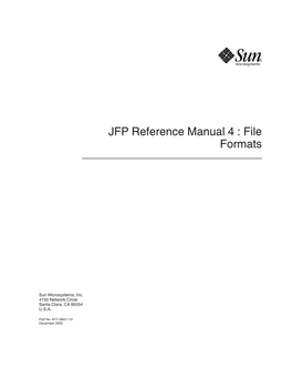 JFP Reference Manual 4 : File Formats