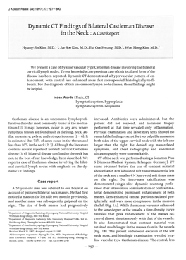 Dynamic CT Findings of Bilateral Castleman Disease in the N Eck