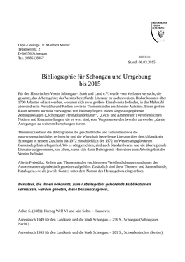 Bibliographie Für Schongau Und Umgebung Bis 2015