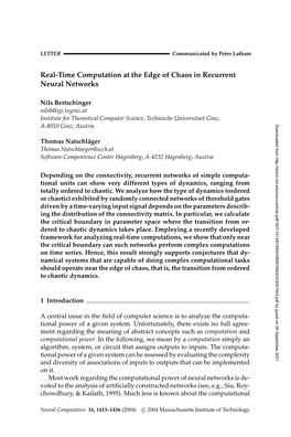 Real-Time Computation at the Edge of Chaos in Recurrent Neural Networks