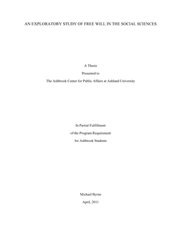 An Exploratory Study of Free Will in the Social Sciences