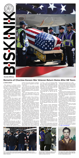 Remains of Choctaw Korean War Veteran Return Home After 68 Years by KENDRA GERMANY Member of the Able Company, 1St Battal- 5 to Sept