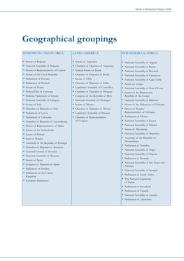 Geographical Groupings