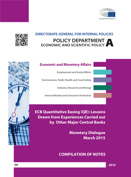 ECB Quantitative Easing (QE): Lessons Drawn from QE Experiences Carried out by Other Major Central Banks