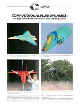 COMPUTATIONAL FLUID DYNAMICS: an Applications Profile from Convex Computer Corporation