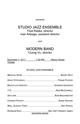 Studio Jazz Ensemble Modern Band