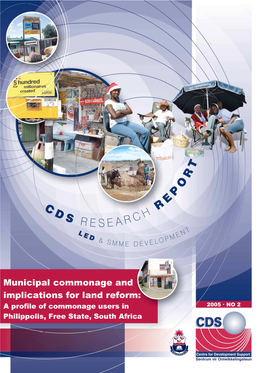 Municipal Commonage and Implications for Land Reform: a Profile of Commonage Users in 2005 — NO 2 Philippolis, Free State, South Africa