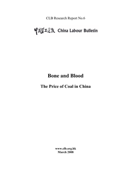 Bone and Blood: the Price of Coal in China