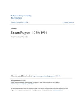 Eastern Progress 1993-1994 Eastern Progress