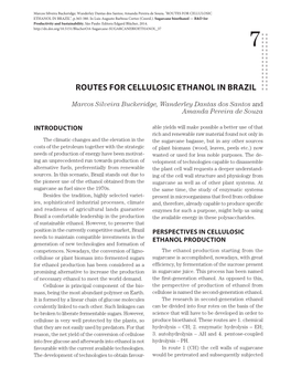 ROUTES for CELLULOSIC ETHANOL in BRAZIL", P.365-380