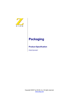 Packaging Product Specification