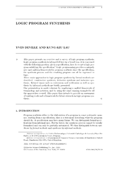 Logic Program Synthesis