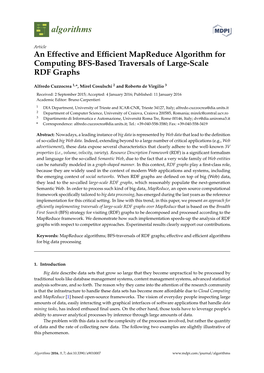 An Effective and Efficient Mapreduce Algorithm for Computing BFS-Based Traversals of Large-Scale RDF Graphs