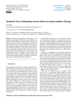 Estimating Aerosol Effects on Cloud Radiative Forcing