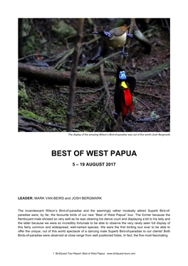 BEST of WEST PAPUA 2017 Tour Report