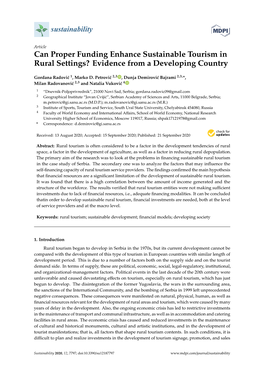 Can Proper Funding Enhance Sustainable Tourism in Rural Settings? Evidence from a Developing Country