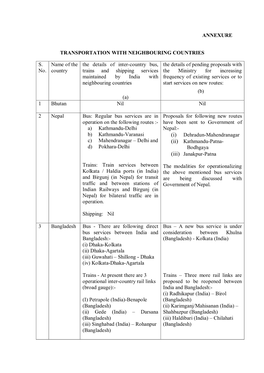 Annexure Transportation with Neighbouring