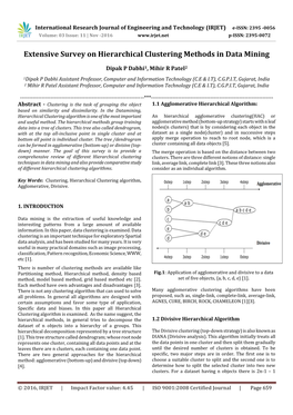 Extensive Survey on Hierarchical Clustering Methods in Data Mining