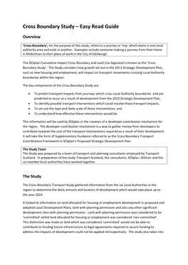 Cross Boundary Study – Easy Read Guide