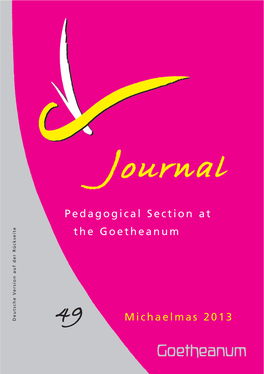 Michaelmas 2013 Goetheanum the Journal of the Pedagogical Section