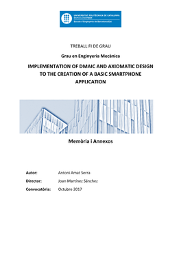 Implementation of Dmaic and Axiomatic Design to the Creation of a Basic Smartphone Application
