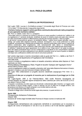 Curriculum Vitae Paolo Giliarini
