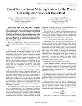 Cost-Effective Smart Metering System for the Power Consumption Analysis of Household