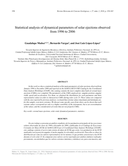 Statistical Analysis of Dynamical Parameters of Solar Ejections Observed from 1996 to 2006