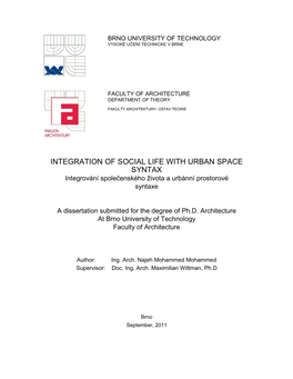 Integration of Social Life with Urban Space Syntax-Revised