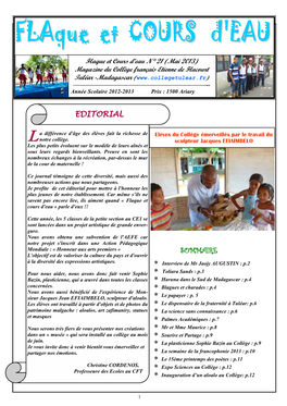 Madagascar ( ———————————————————————-- Année Scolaire 2012-2013 Prix : 1500 Ariary