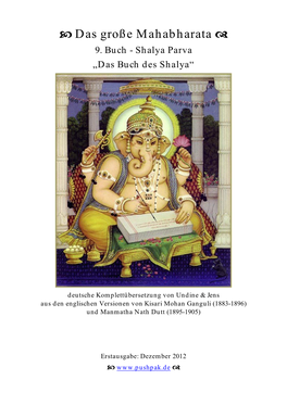 9. Buch - Shalya Parva „Das Buch Des Shalya“