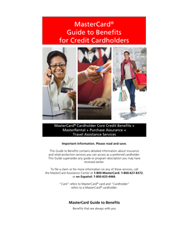 Mastercard® Guide to Benefits for Credit Cardholders