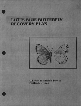 USFWS 1985 Lotis Blue Butterfly Recovery Plan.Pdf