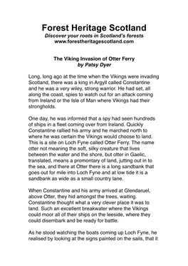 Patsy Dyer the Viking Invasion of Otter Ferry Transcript