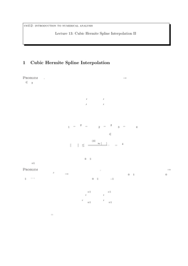 1 Cubic Hermite Spline Interpolation