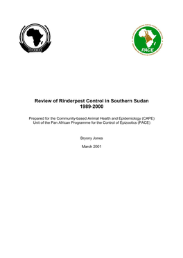 Review of Rinderpest Control in Southern Sudan 1989-2000